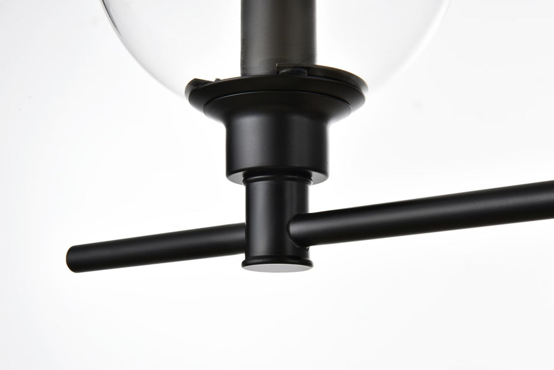 5 Light Black And Clear Bath Sconce