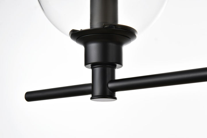 5 Light Black And Clear Bath Sconce
