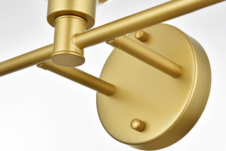 5 Light Brass And Clear Bath Sconce