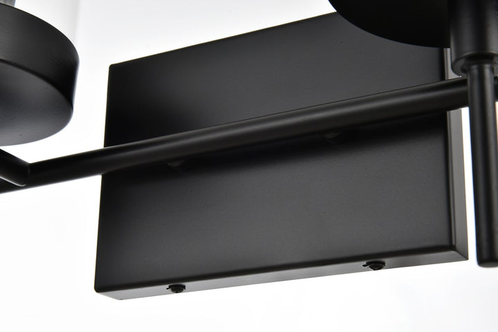 2 Light Black And Clear Bath Sconce