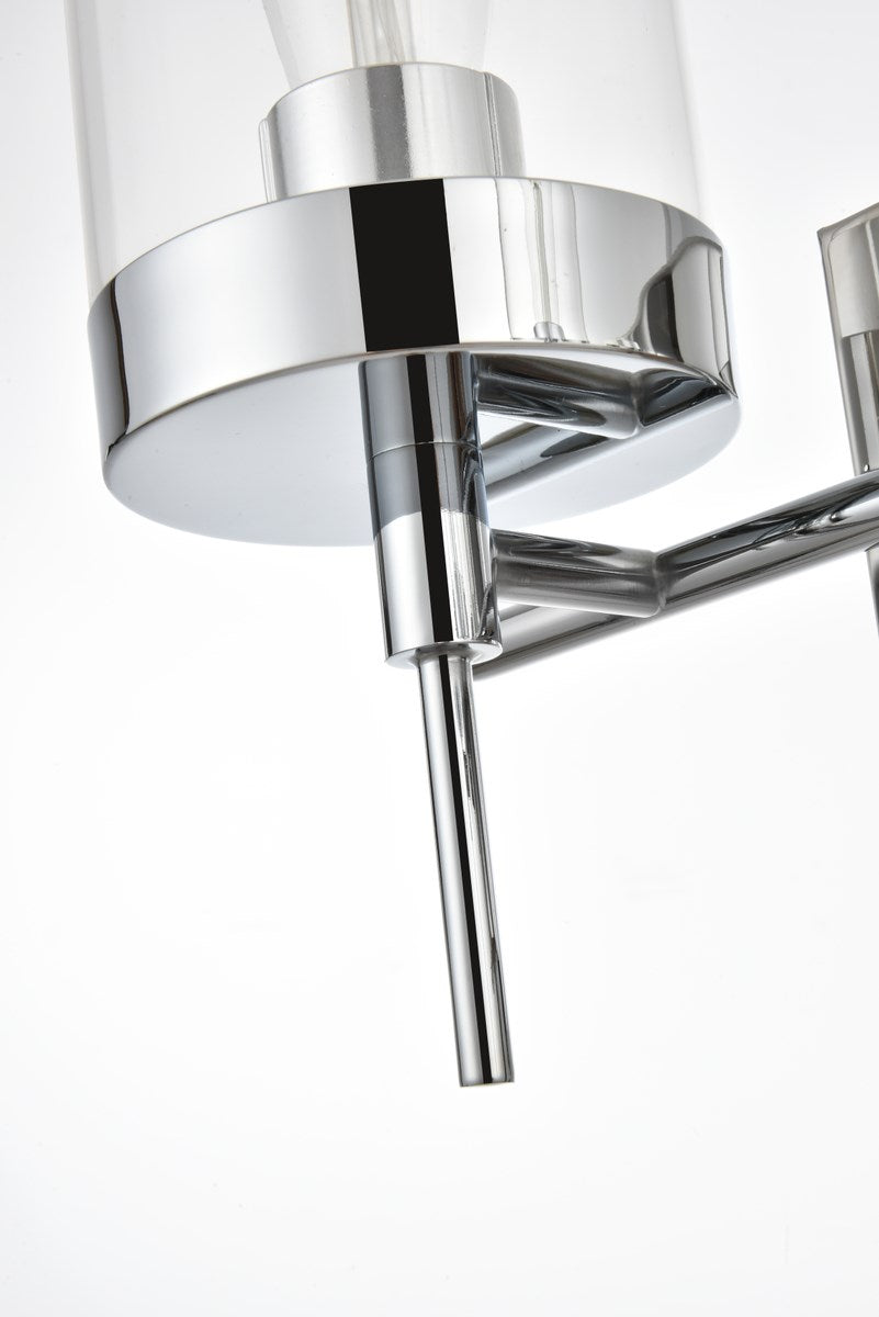 2 Light Chrome And Clear Bath Sconce