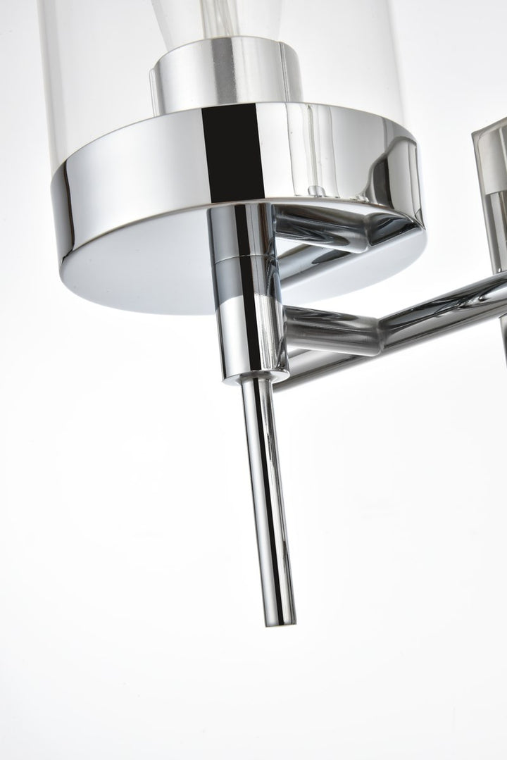 2 Light Chrome And Clear Bath Sconce