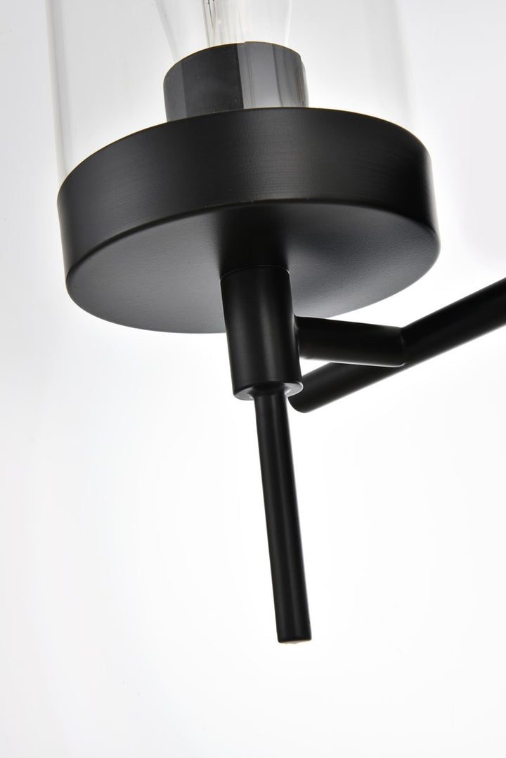 4 Light Black And Clear Bath Sconce