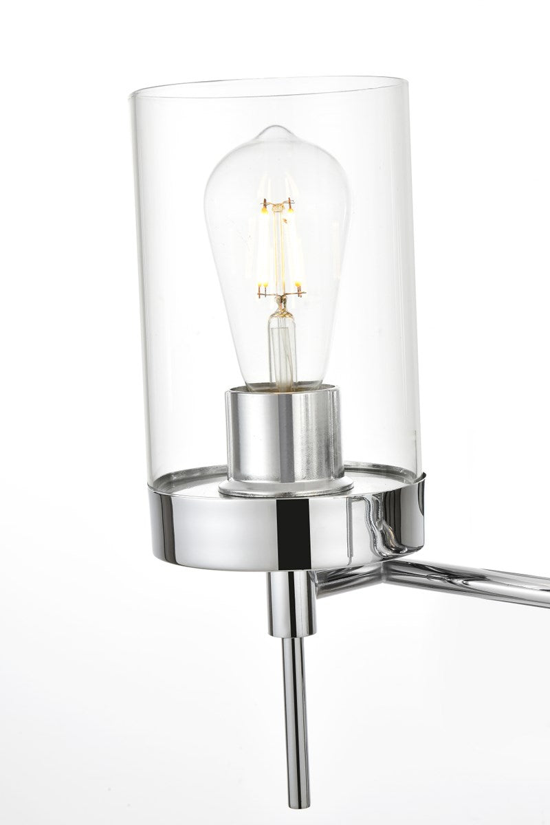 4 Light Chrome And Clear Bath Sconce