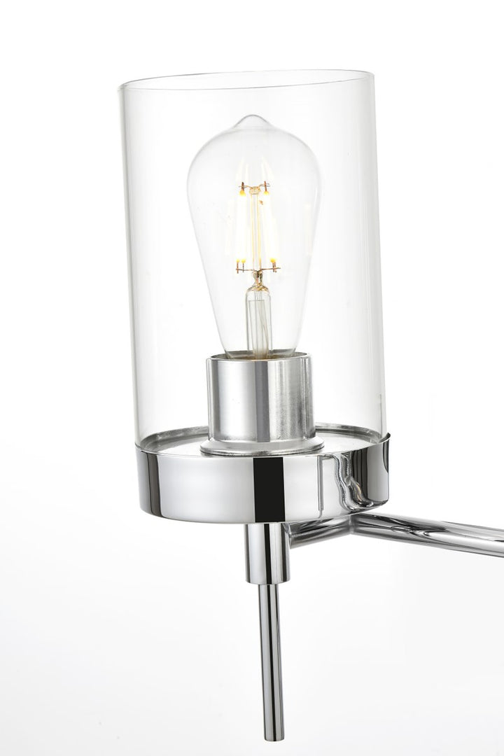 4 Light Chrome And Clear Bath Sconce