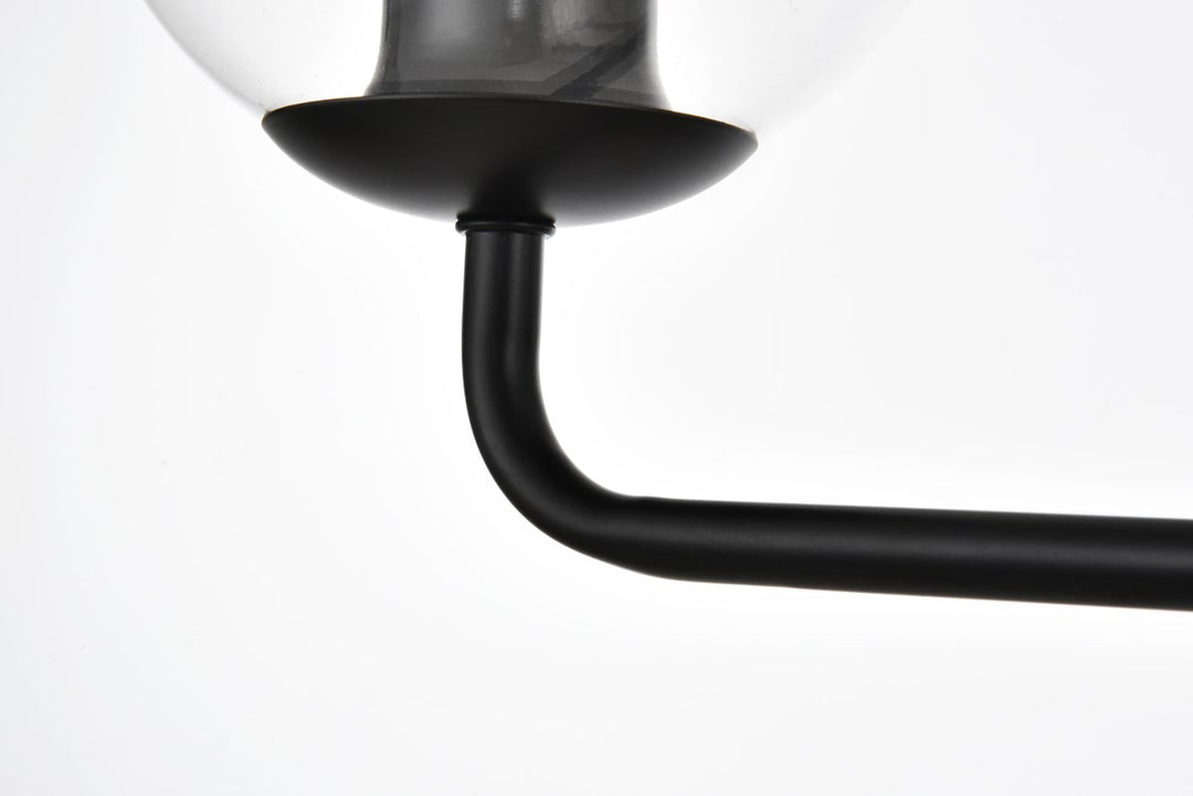 2 Light Black And Clear Bath Sconce