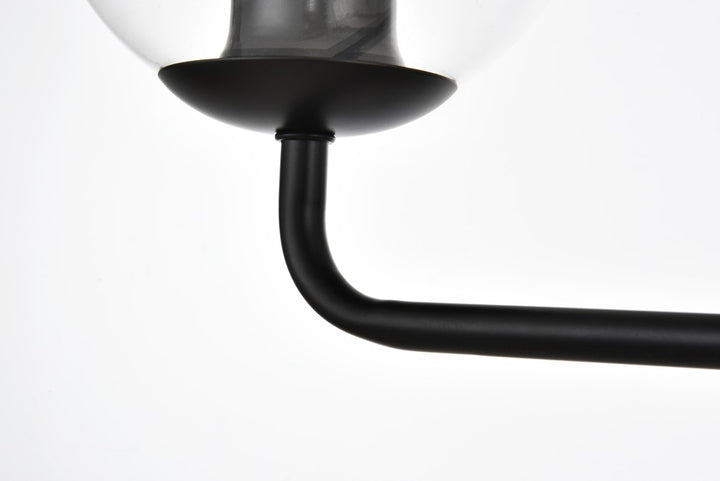 2 Light Black And Clear Bath Sconce