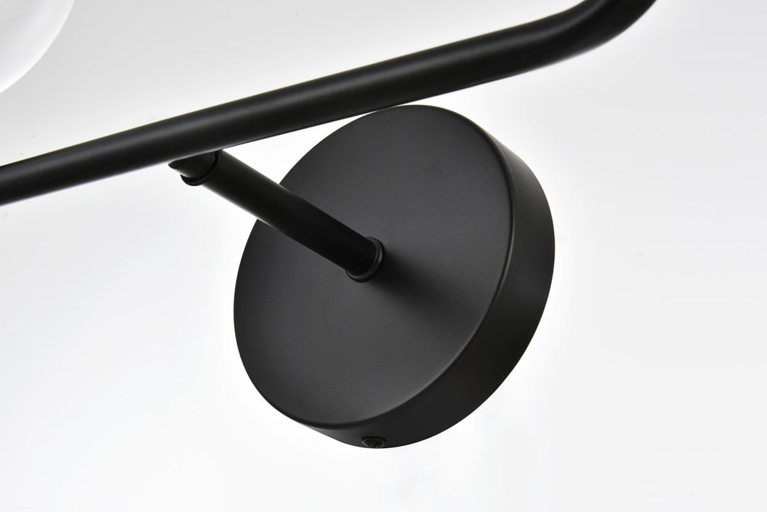 2 Light Black And Clear Bath Sconce