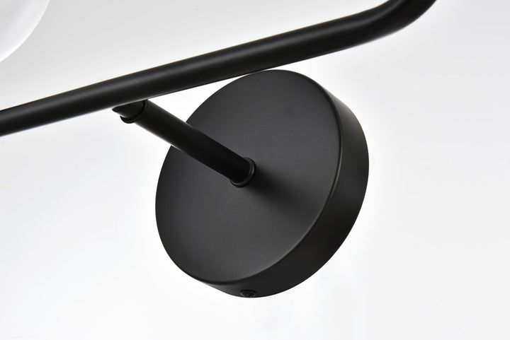 2 Light Black And Clear Bath Sconce