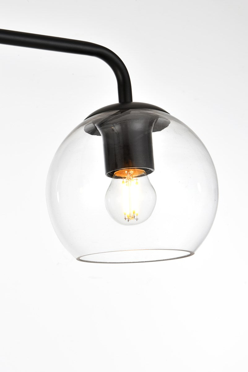 2 Light Black And Clear Bath Sconce