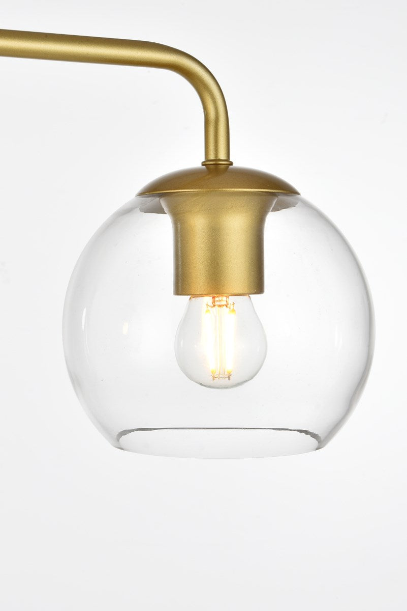 2 Light Brass And Clear Bath Sconce