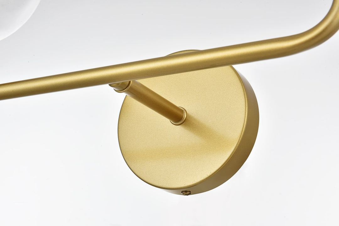 2 Light Brass And Clear Bath Sconce