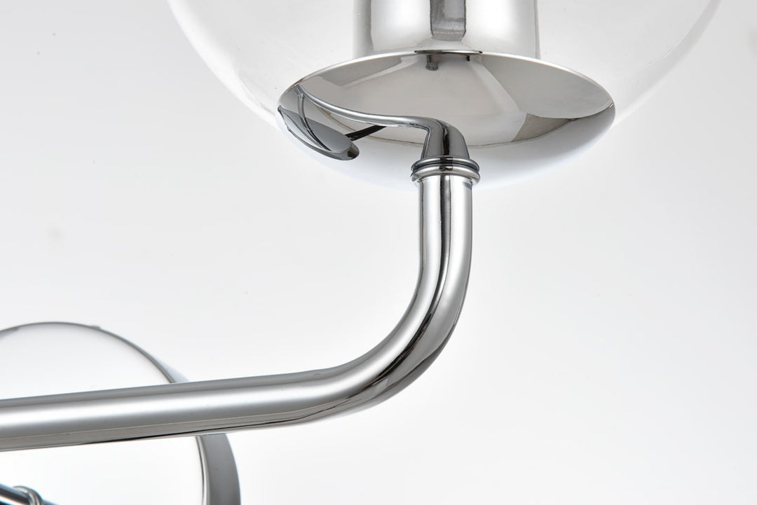 2 Light Chrome And Clear Bath Sconce
