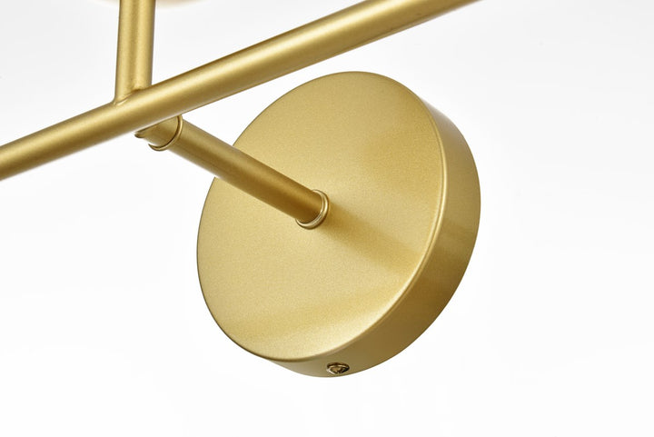 3 Light Brass And Clear Bath Sconce