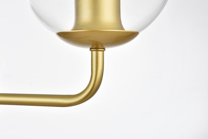 3 Light Brass And Clear Bath Sconce