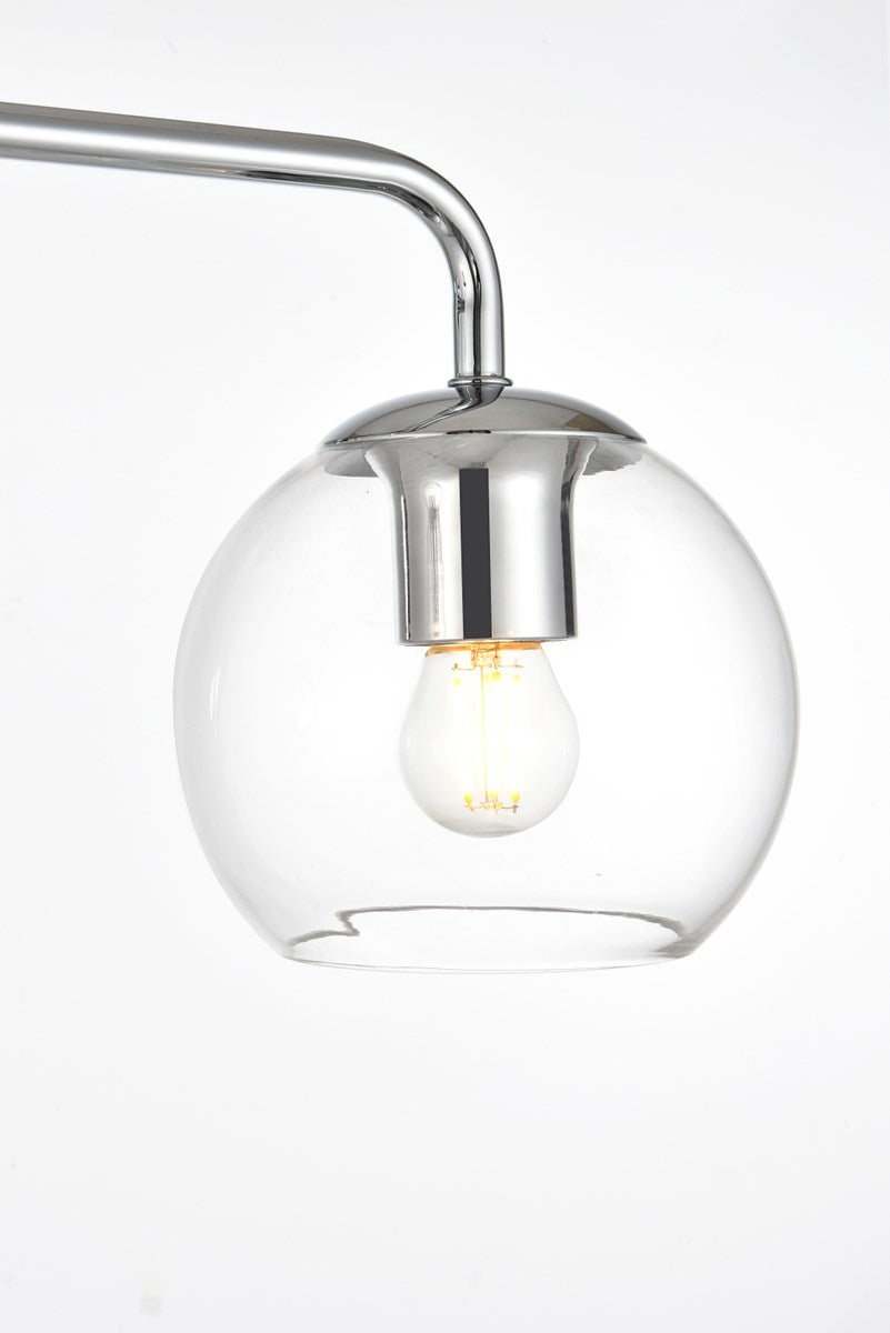 3 Light Chrome And Clear Bath Sconce