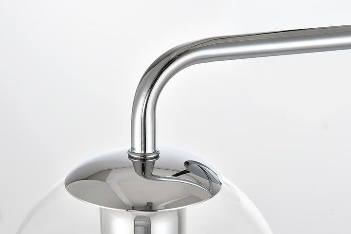3 Light Chrome And Clear Bath Sconce