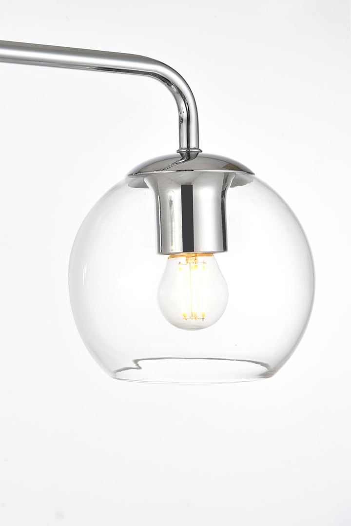 4 Light Chrome And Clear Bath Sconce