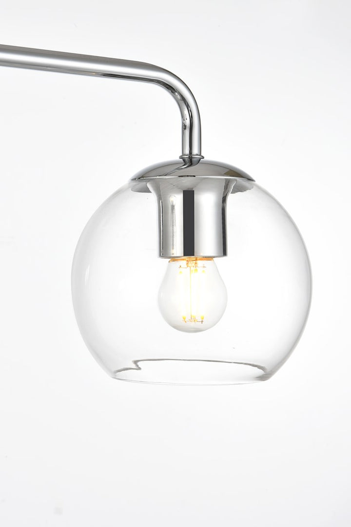 4 Light Chrome And Clear Bath Sconce