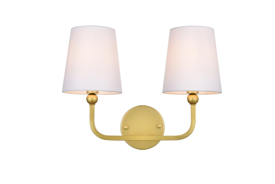 2 Light Brass And Clear Bath Sconce by Living District