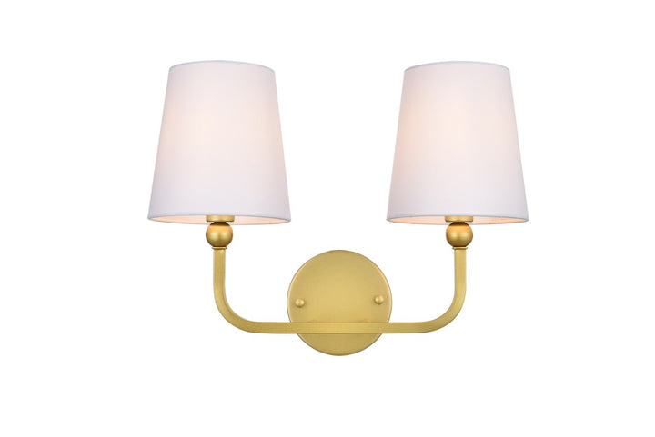 2 Light Brass And Clear Bath Sconce by Living District
