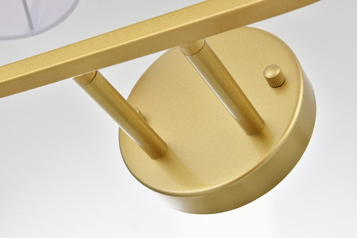 2 Light Brass And Clear Bath Sconce
