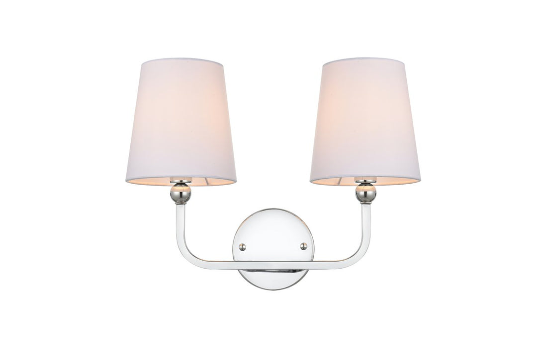 2 Light Chrome And Clear Bath Sconce by Living District