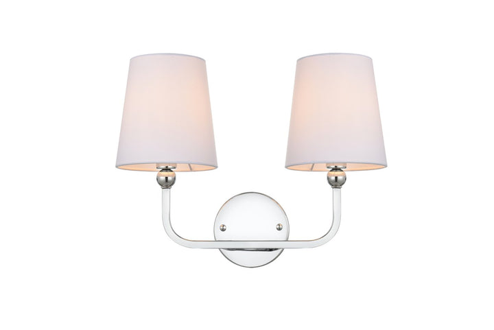 2 Light Chrome And Clear Bath Sconce by Living District