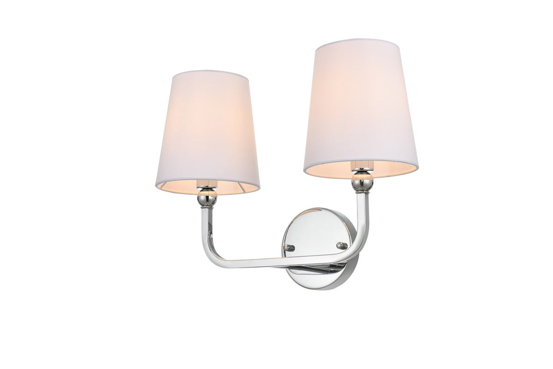 2 Light Chrome And Clear Bath Sconce