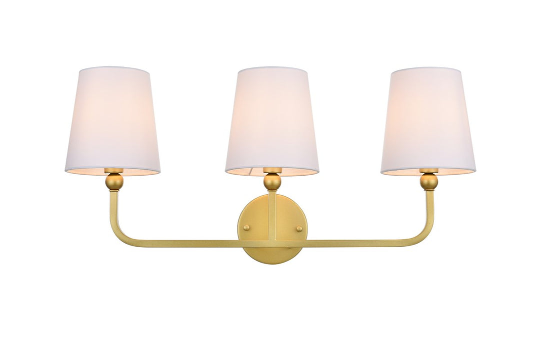 3 Light Brass And Clear Bath Sconce by Living District