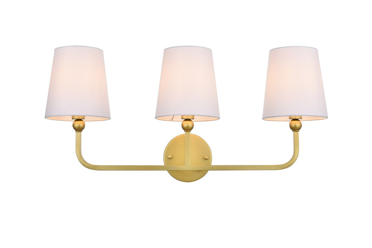 3 Light Brass And Clear Bath Sconce by Living District