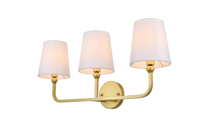 3 Light Brass And Clear Bath Sconce