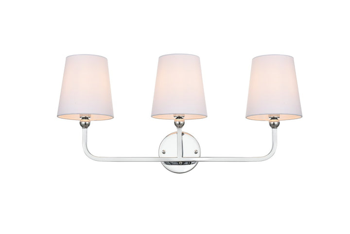 3 Light Chrome And Clear Bath Sconce by Living District