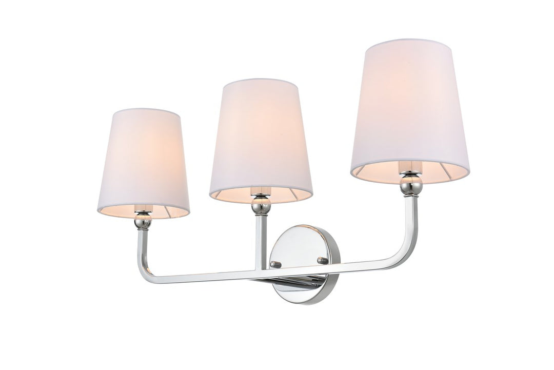 3 Light Chrome And Clear Bath Sconce
