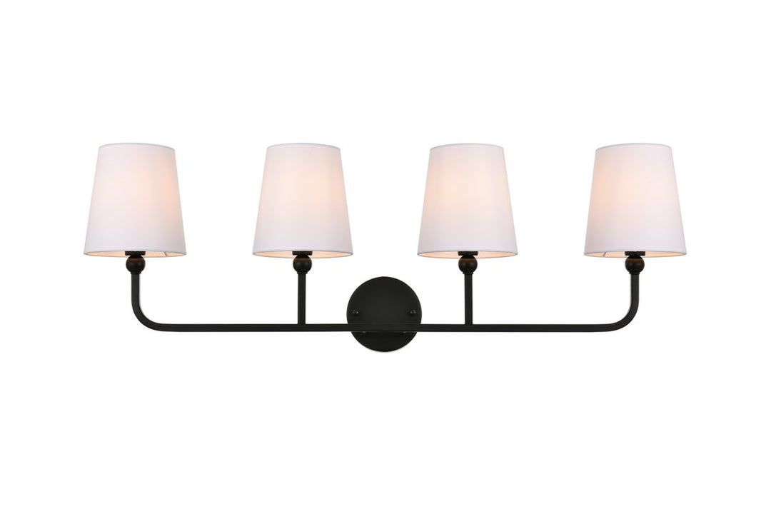 4 Light Black And Clear Bath Sconce by Living District