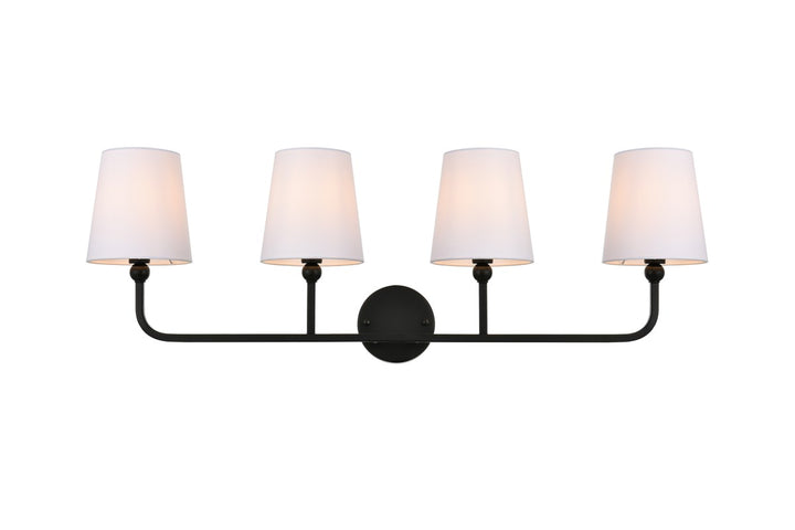 4 Light Black And Clear Bath Sconce by Living District