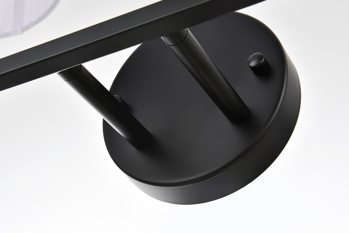 4 Light Black And Clear Bath Sconce
