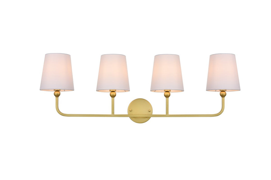 4 Light Brass And Clear Bath Sconce by Living District