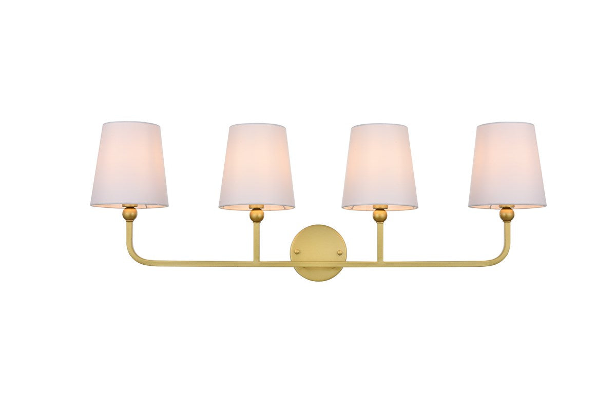 4 Light Brass And Clear Bath Sconce by Living District