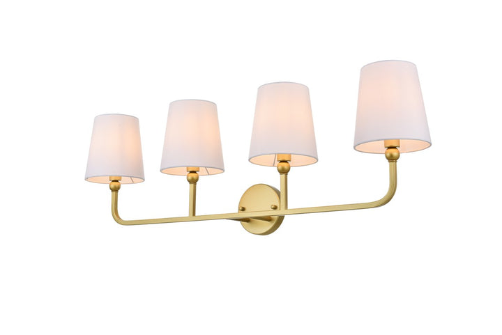 4 Light Brass And Clear Bath Sconce