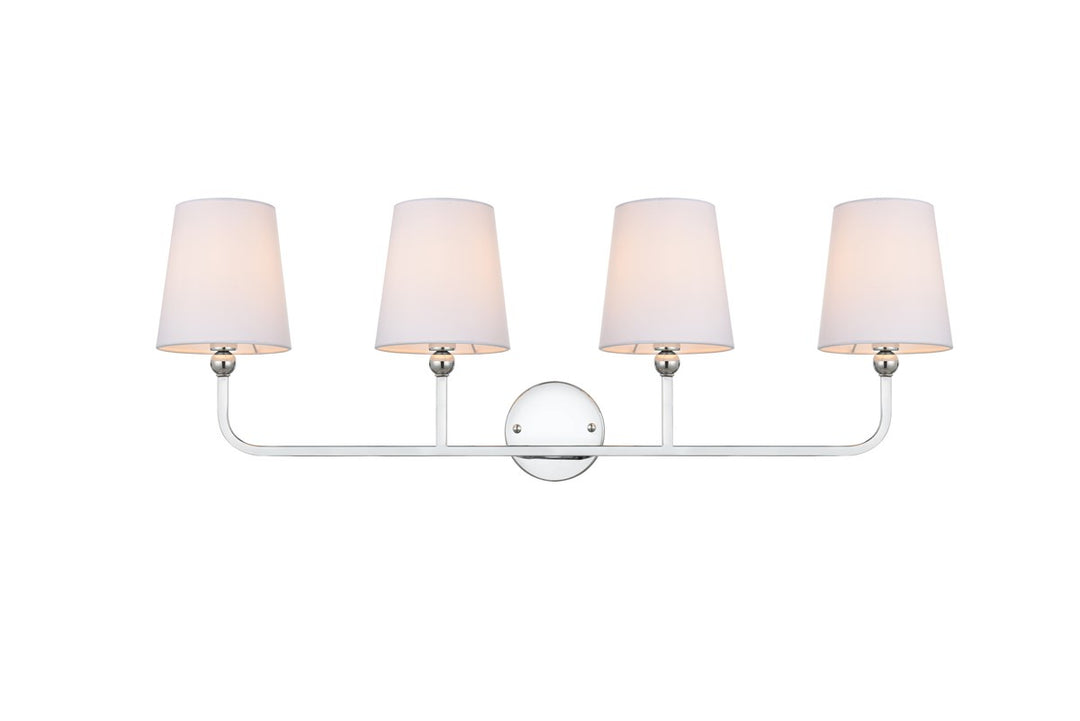 4 Light Chrome And Clear Bath Sconce by Living District