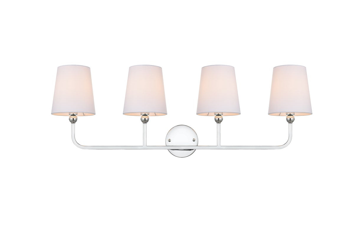 4 Light Chrome And Clear Bath Sconce by Living District