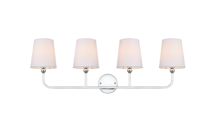 4 Light Chrome And Clear Bath Sconce by Living District