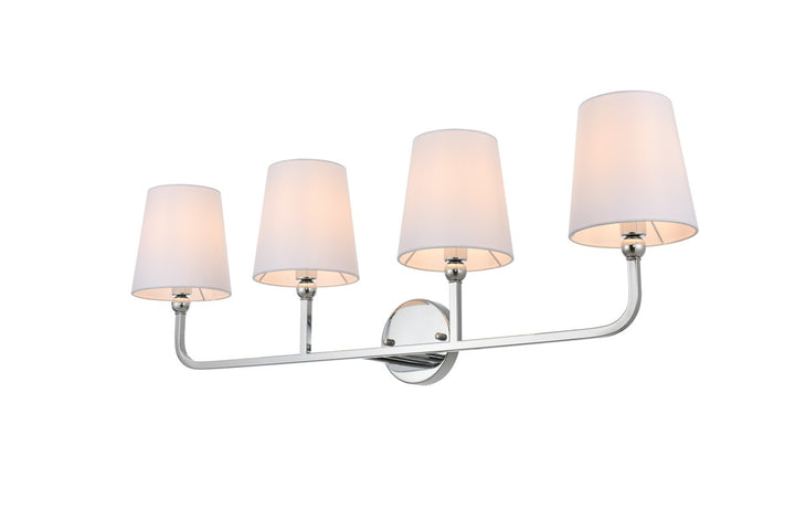 4 Light Chrome And Clear Bath Sconce