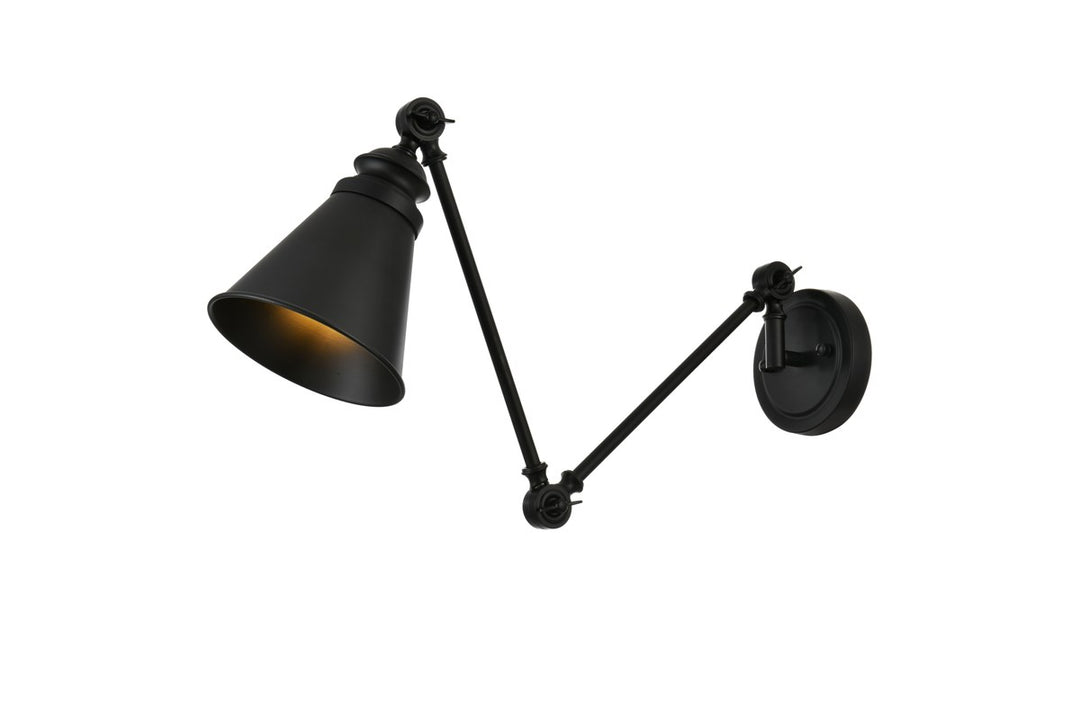 1 Light Black Swing Arm Wall Sconce by Living District