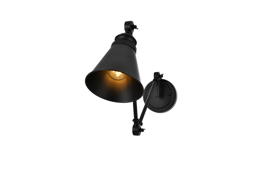 1 Light Black Swing Arm Wall Sconce