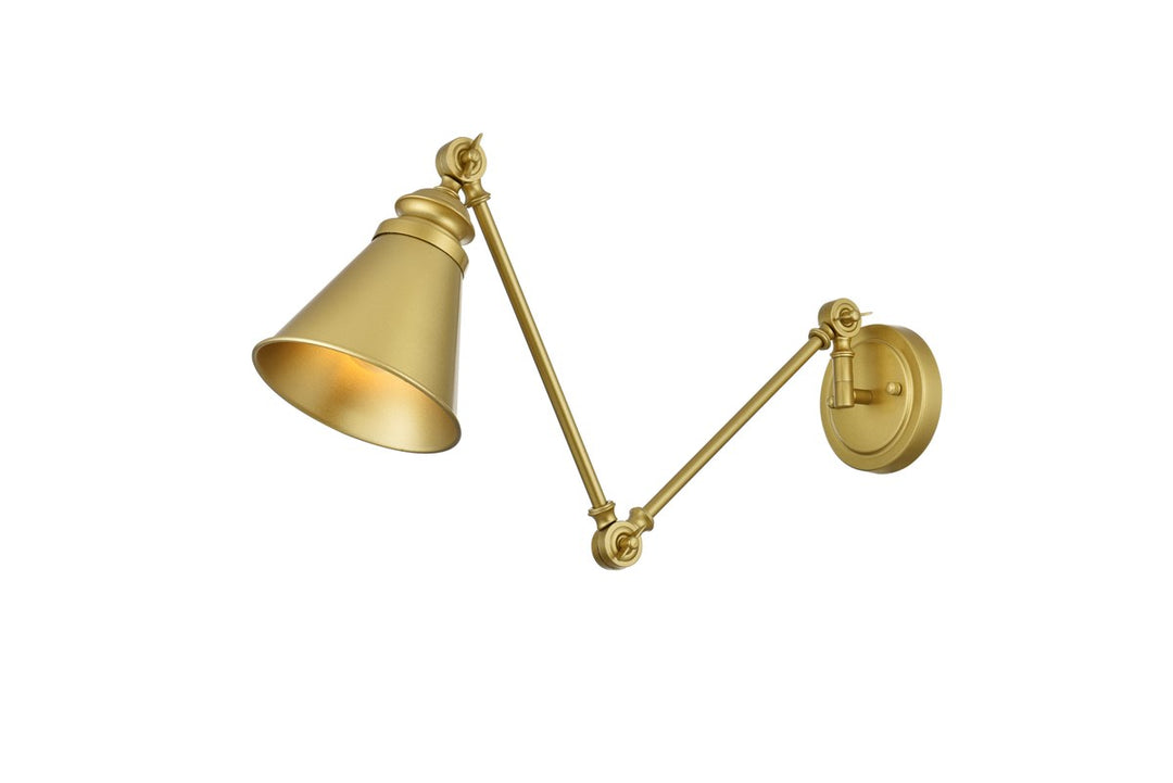 1 Light Brass Swing Arm Wall Sconce by Living District