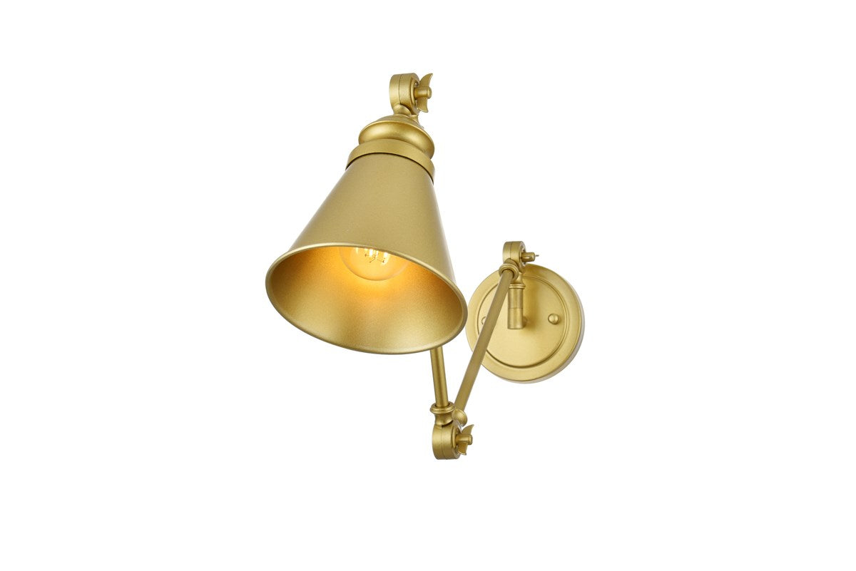 1 Light Brass Swing Arm Wall Sconce