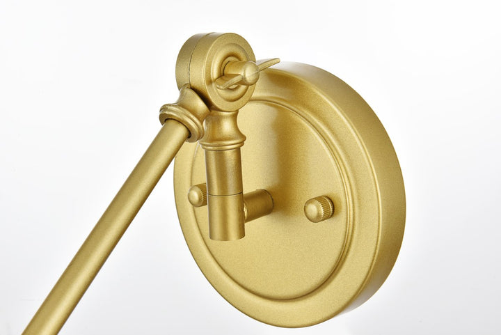 1 Light Brass Swing Arm Wall Sconce