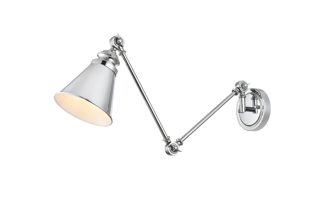 1 Light Chrome Swing Arm Wall Sconce by Living District